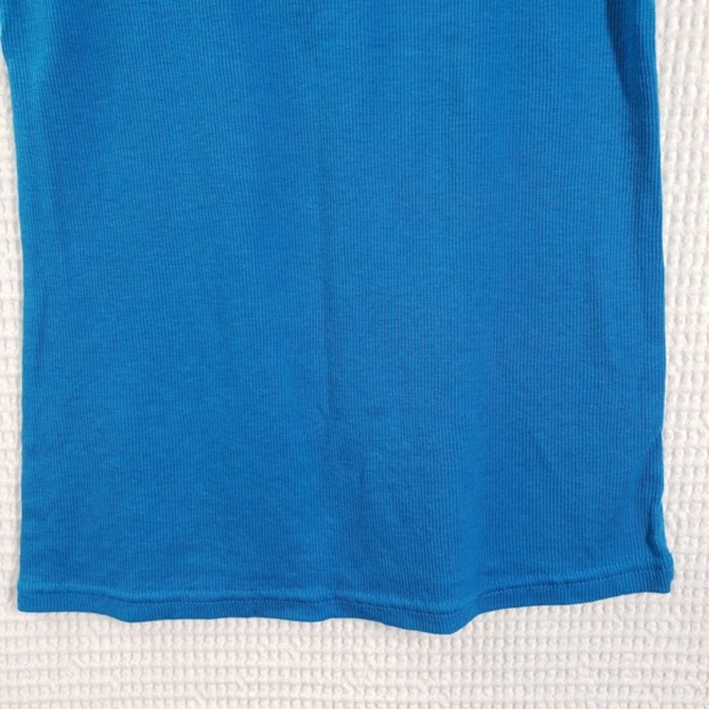 Color Story Long Layering Ribbed‎ Tank Top Womens Large Blue Y2K Scoop Neck Emo - Picture 11 of 13